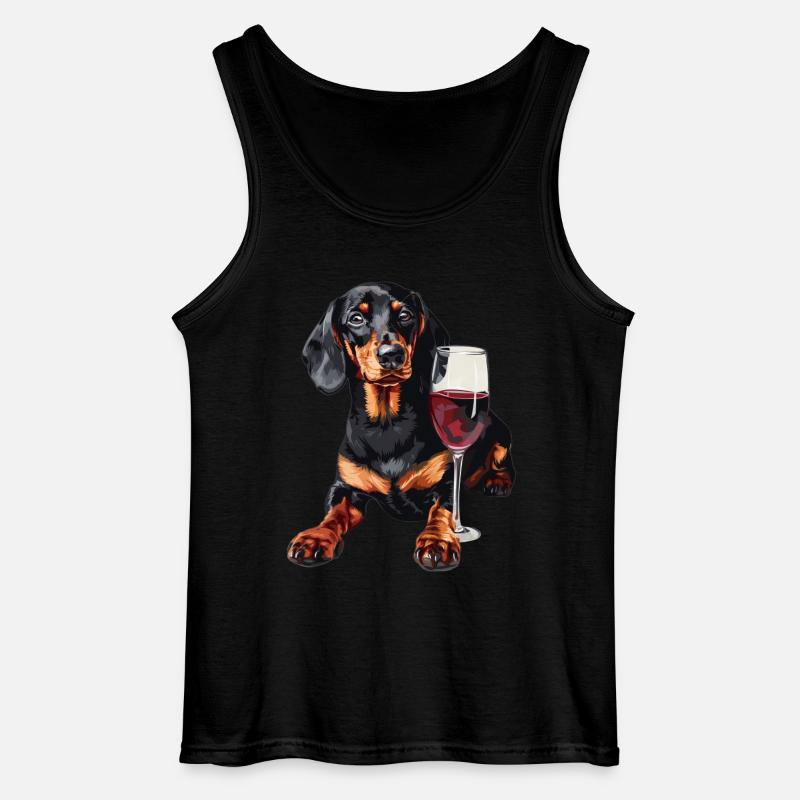 Dackel - Gildan Männer Tank Top - Schwarz