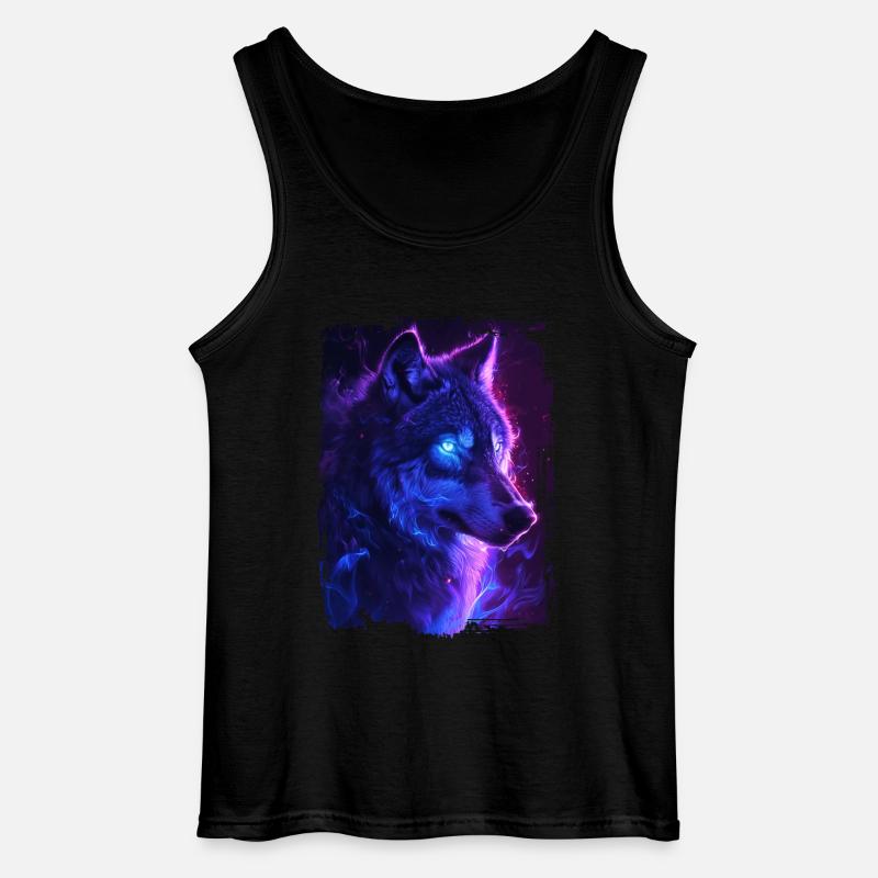 Wolf - Gildan Männer Tank Top - Schwarz