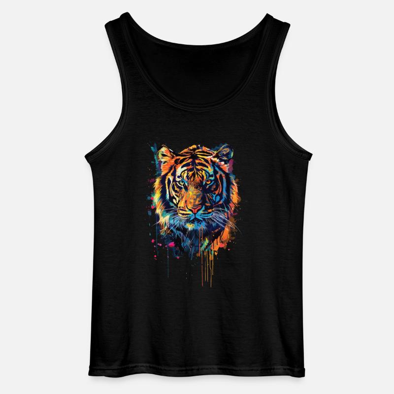 Tiger - Gildan Männer Tank Top - Schwarz