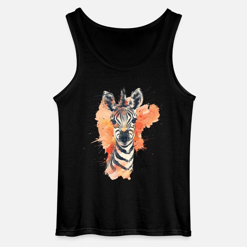 Zebra - Gildan Men’s Tank Top - black