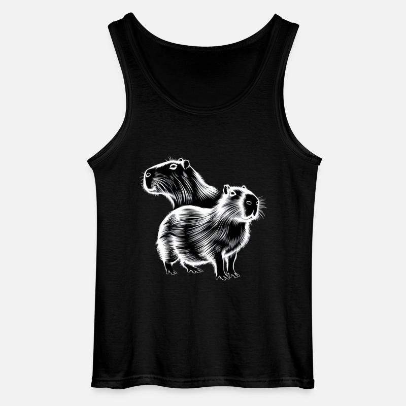 Capybara - Gildan Men’s Tank Top - black