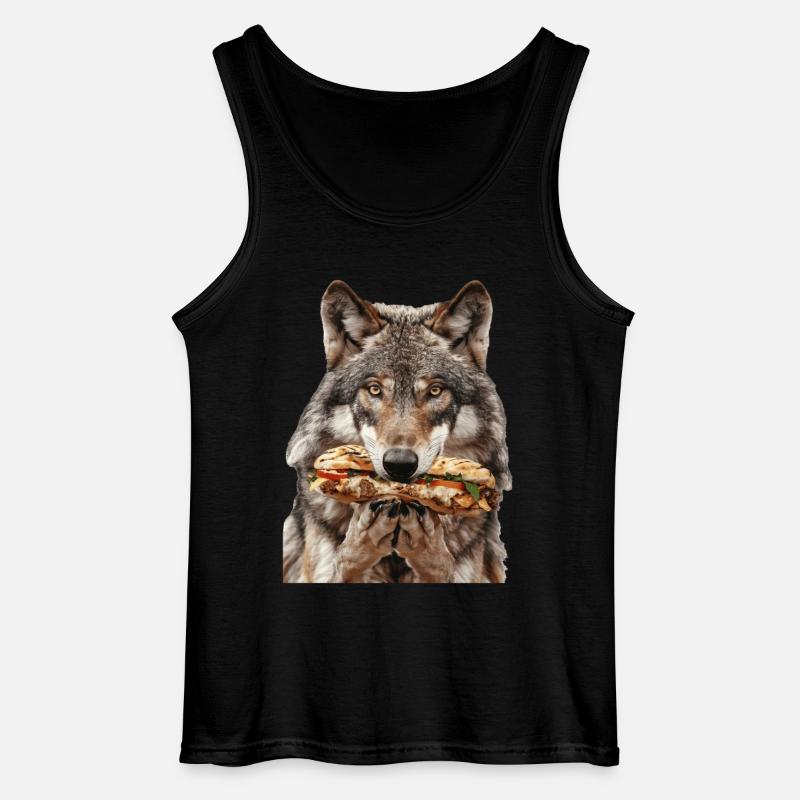 Wolf - Gildan Men’s Tank Top - black