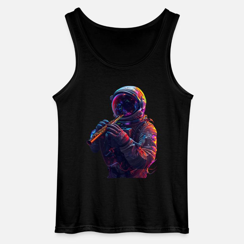 Astronaut Querflöte - Gildan Männer Tank Top - Schwarz