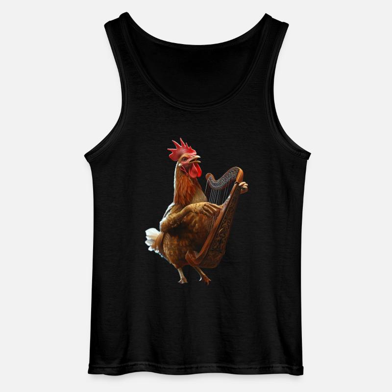 Hahn Harfe - Gildan Männer Tank Top - Schwarz