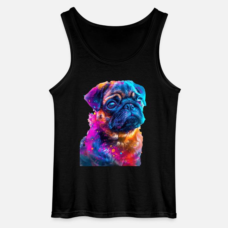 Mops - Gildan Männer Tank Top - Schwarz