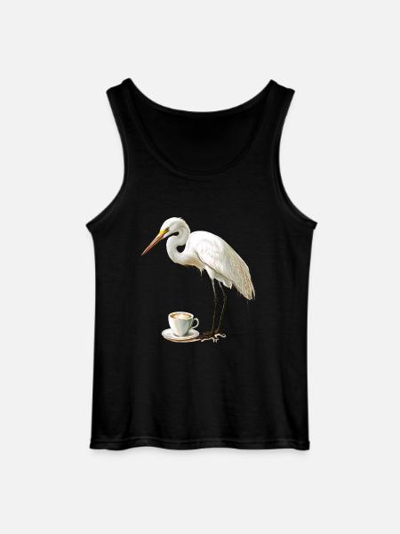 Reiher Vogel Kaffee - Gildan Männer Tank Top - Schwarz