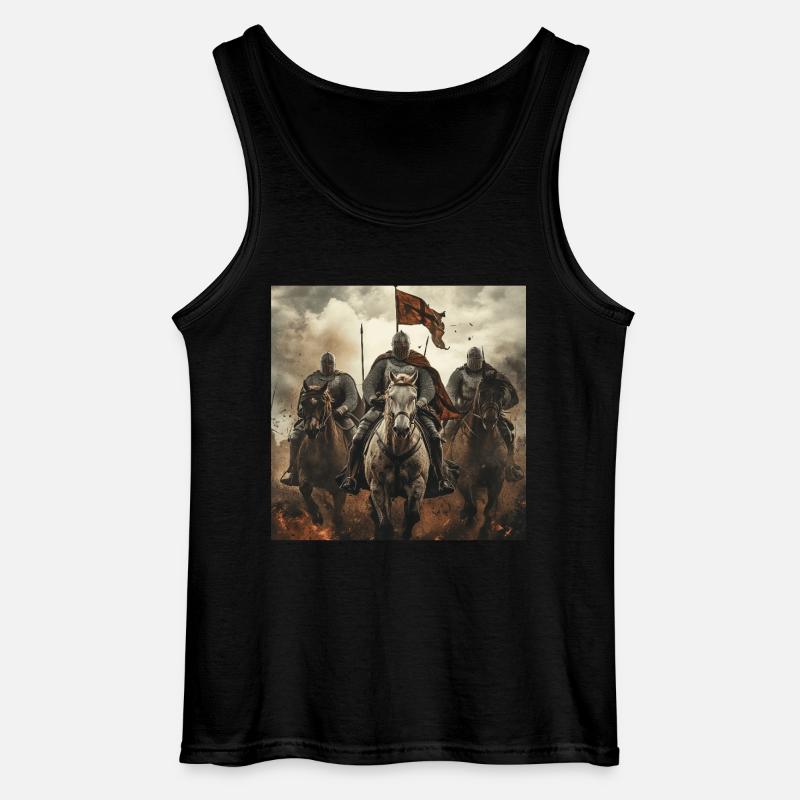 Ritter auf Pferd - Gildan Männer Tank Top - Schwarz