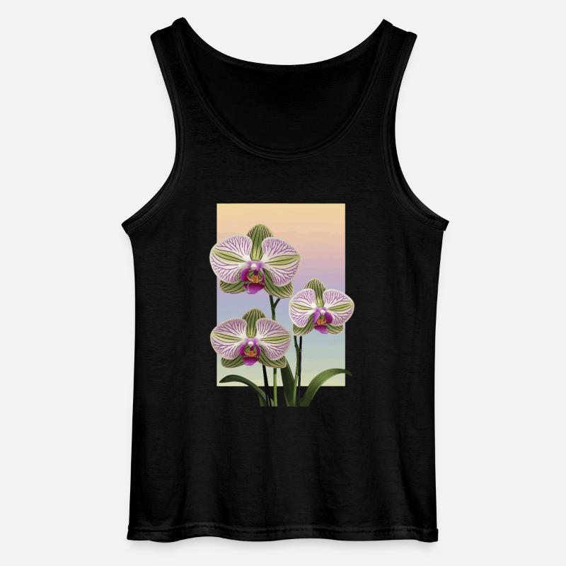 Orchidee - Gildan Männer Tank Top - Schwarz
