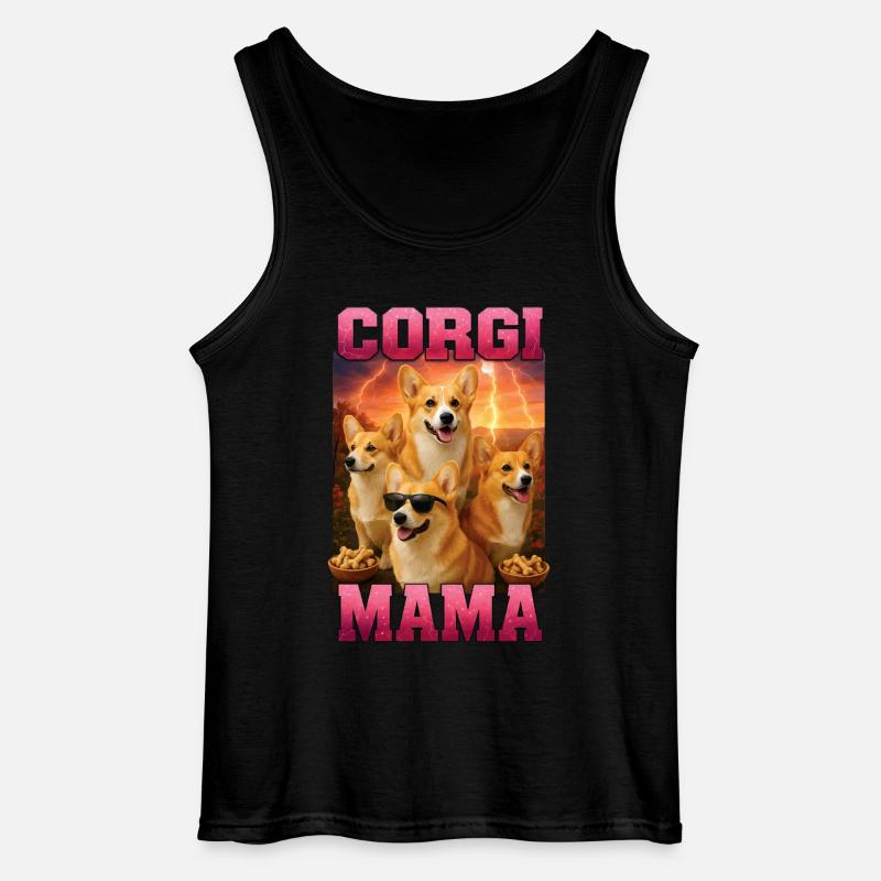 Corgi - Gildan Männer Tank Top - Schwarz