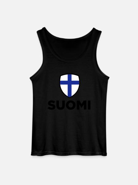 National Flag of Finland - Gildan Men’s Tank Top - black
