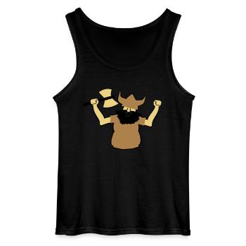 Viking Man Gift Strong Axe Beard Idea Earlier - Gildan Men’s Tank Top - black - Front - AI Model Male 185 dark (185cm)