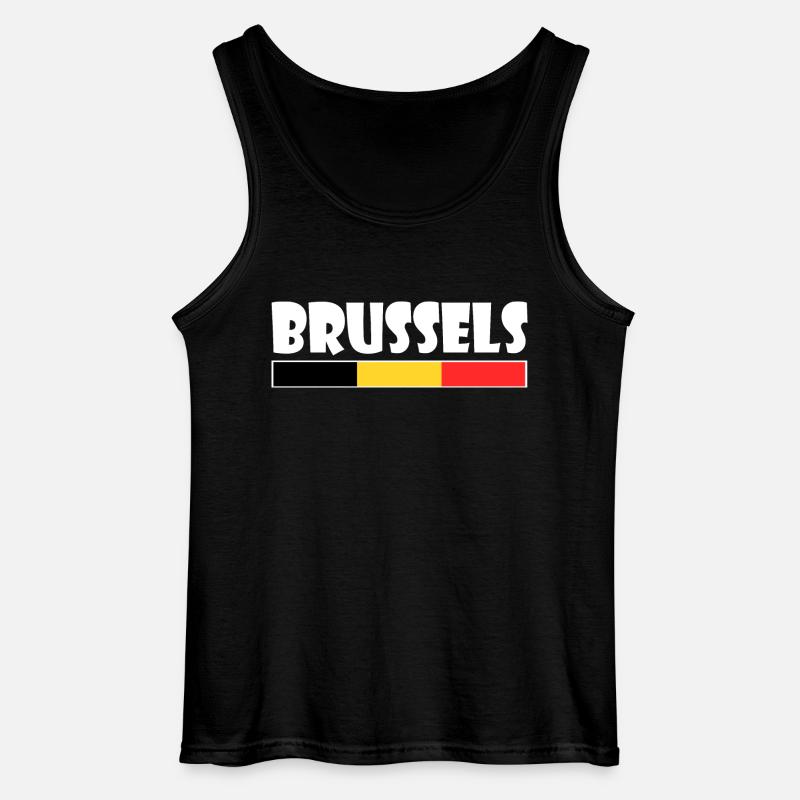 Brussel - Gildan Männer Tank Top - Schwarz