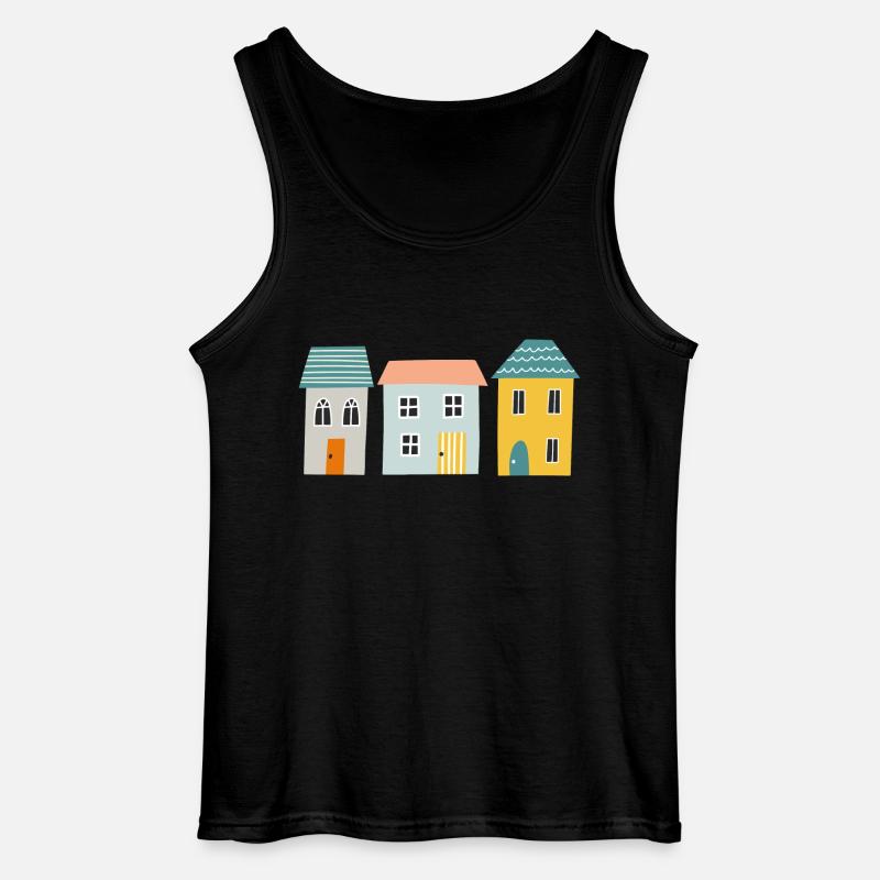 Häuser - Gildan Männer Tank Top - Schwarz