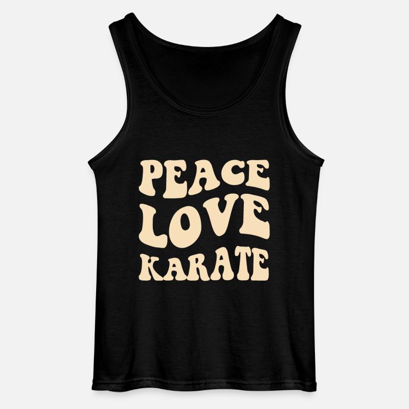 Frieden, Liebe, Karate - Gildan Männer Tank Top - Schwarz