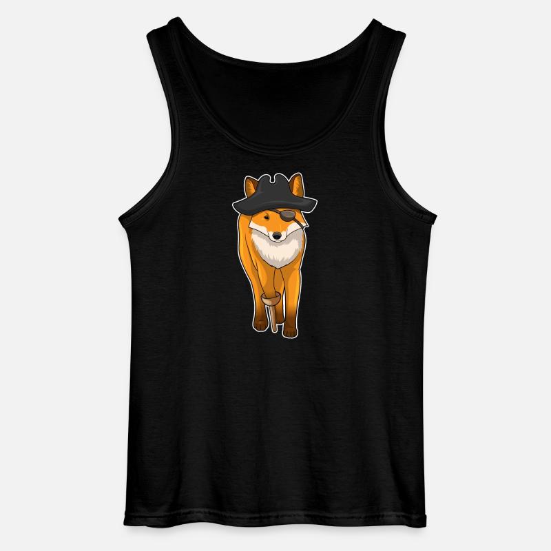 Fuchs Pirat Augenklappe - Gildan Männer Tank Top - Schwarz