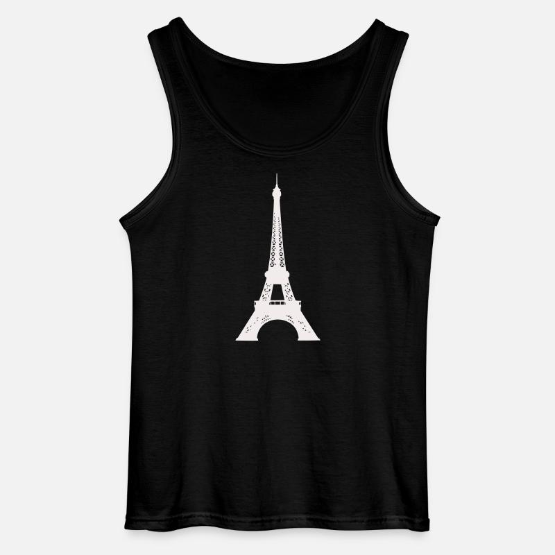 Stampa della Silhouette della Torre Eiffel - Canotta da uomo Gildan - nero