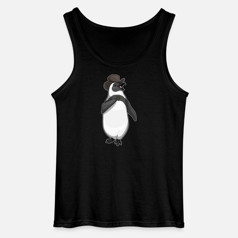 Pinguin Bräutigam Ehering Hochzeit - Gildan Männer Tank Top - Schwarz