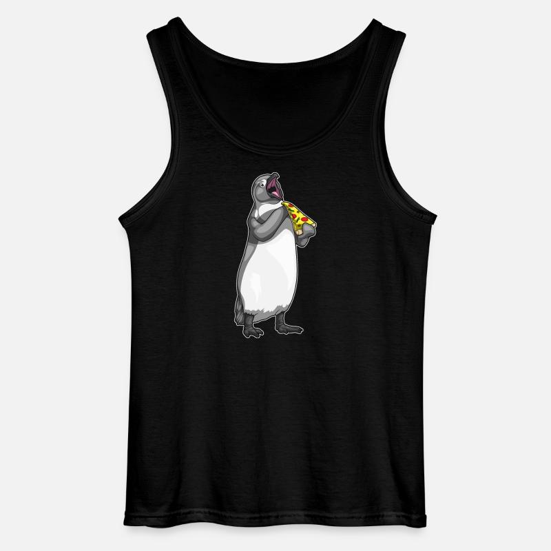 Pinguin Pizza - Gildan Männer Tank Top - Schwarz