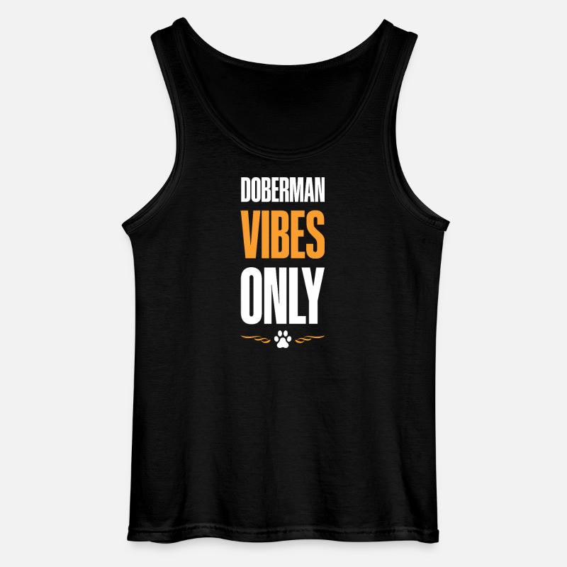 Dobermann Vibes Only - Gildan Männer Tank Top - Schwarz