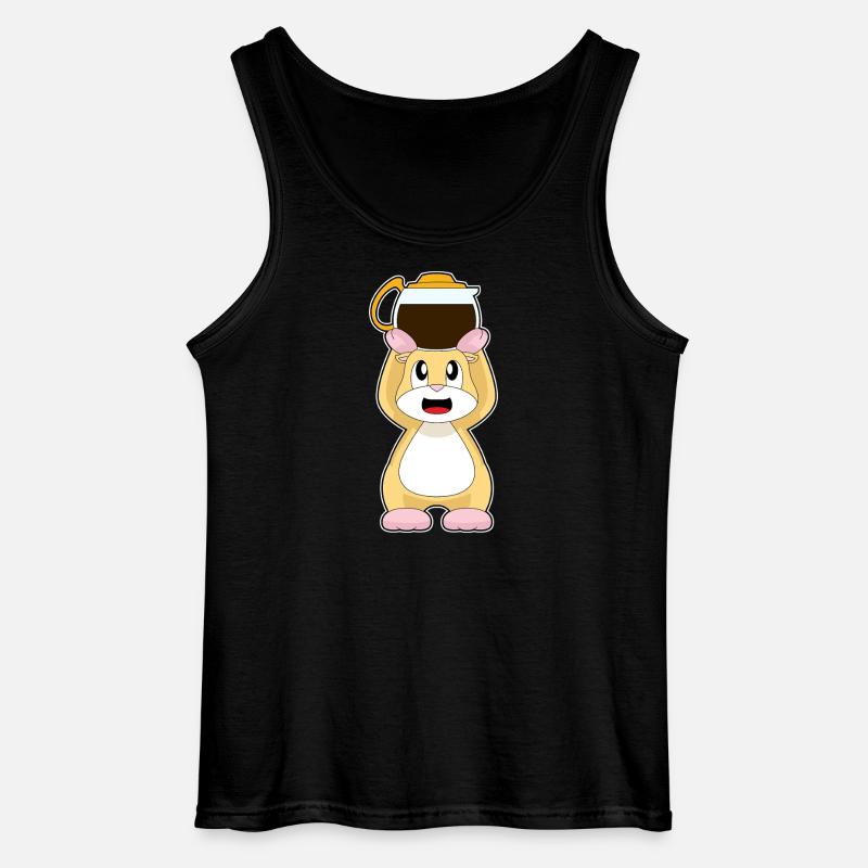 Hamster Kaffee Kaffeekanne - Gildan Männer Tank Top - Schwarz