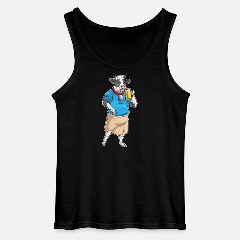 Kuh Bier - Gildan Männer Tank Top - Schwarz