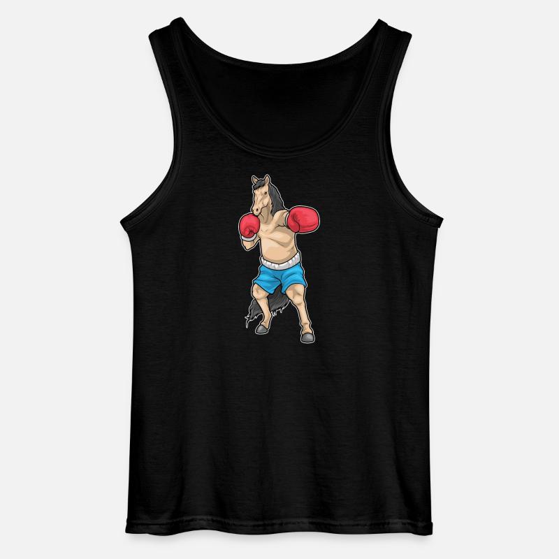 Pferd Boxer Boxhandschuhe Boxen - Gildan Männer Tank Top - Schwarz