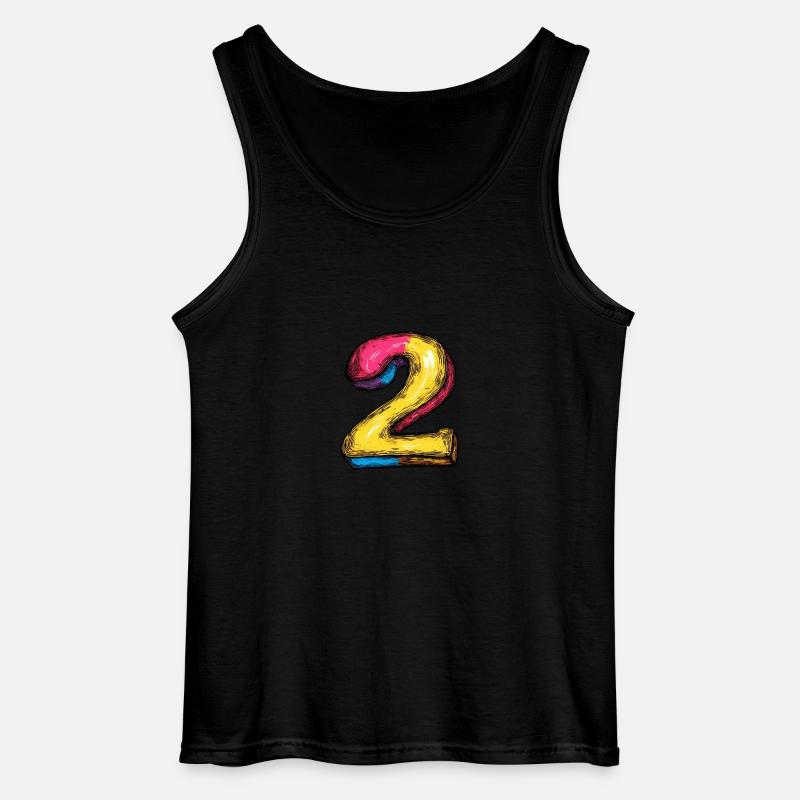 2 Zahl Comic - Gildan Männer Tank Top - Schwarz