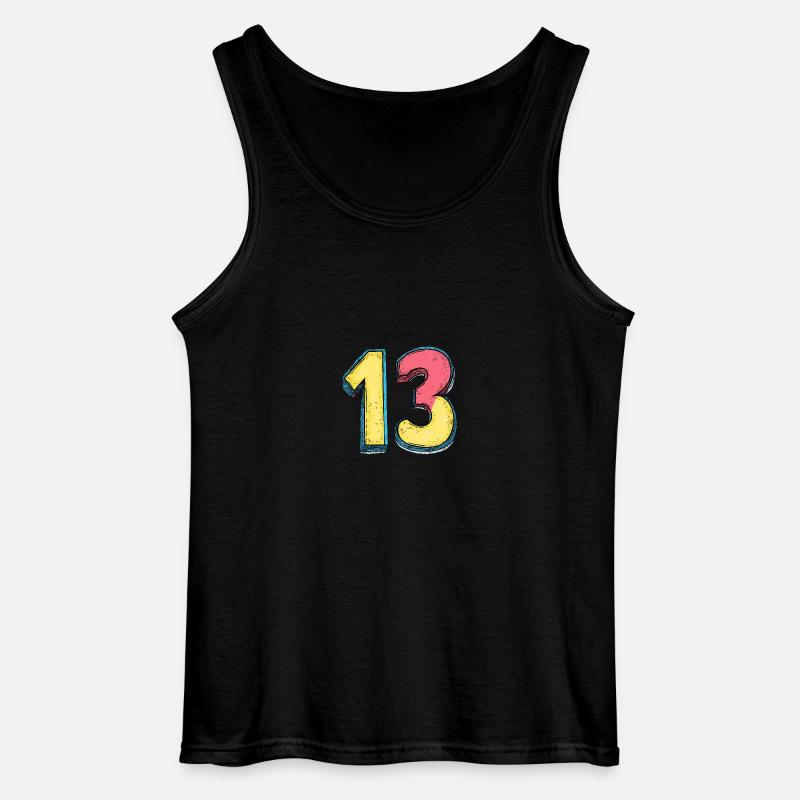 13 Zahl Comic - Gildan Männer Tank Top - Schwarz
