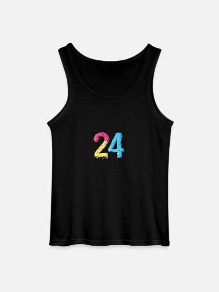 24 Number Comic - Gildan Men’s Tank Top - black
