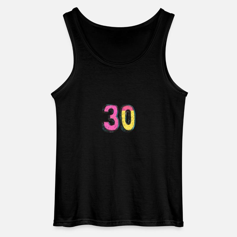 30 Zahl Comic - Gildan Männer Tank Top - Schwarz