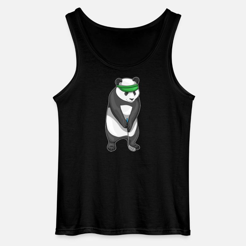 Panda Golf Golfschläger - Gildan Männer Tank Top - Schwarz