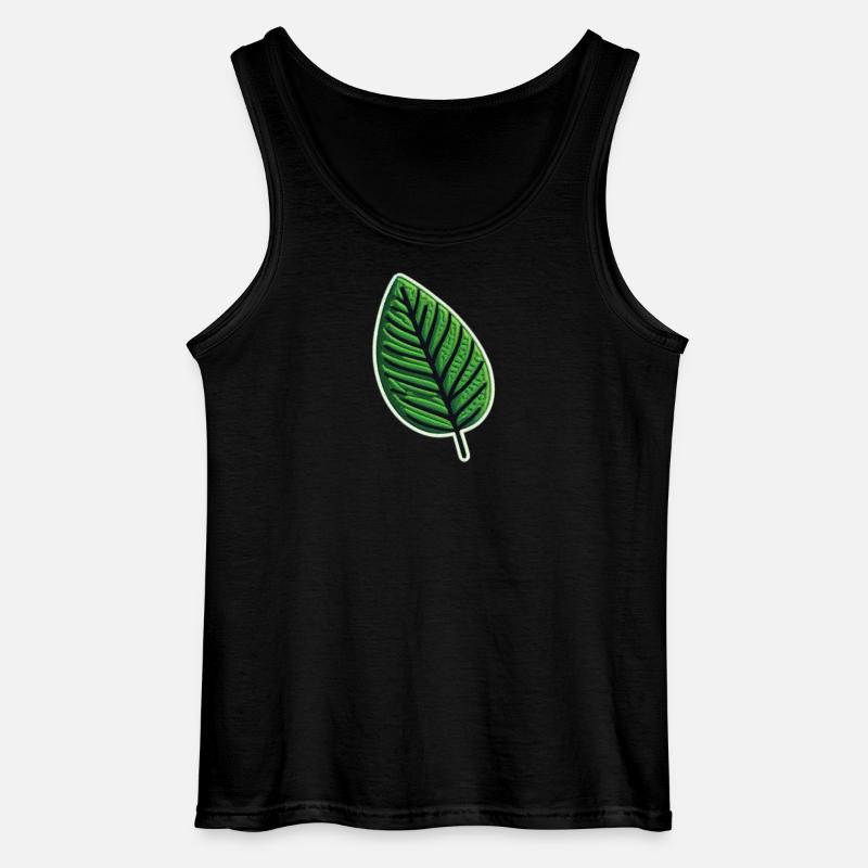 Grünes Blatt Patch - Gildan Männer Tank Top - Schwarz