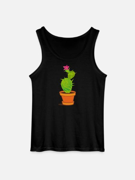 A cactus with blossom - Gildan Men’s Tank Top - black