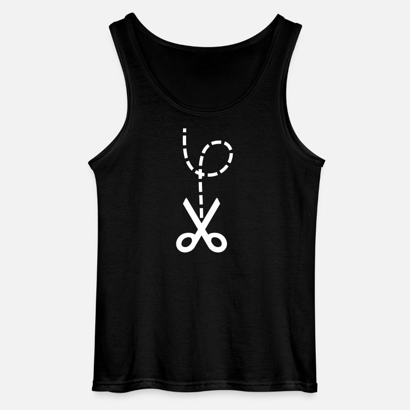 Schere – Herzschmerz & Anleitung Meme Design - Gildan Männer Tank Top - Schwarz
