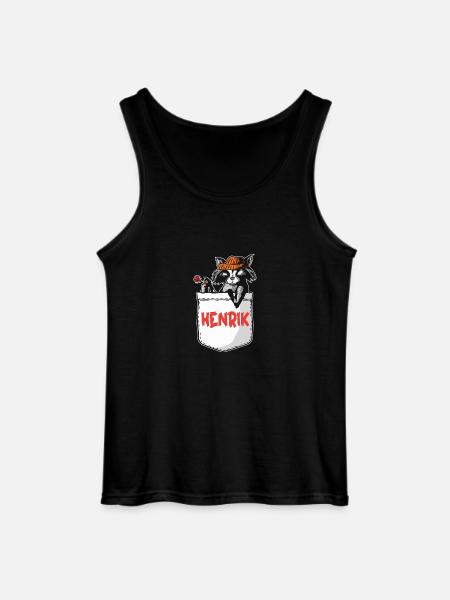 Raccoon Henrik - Gildan Men’s Tank Top - black