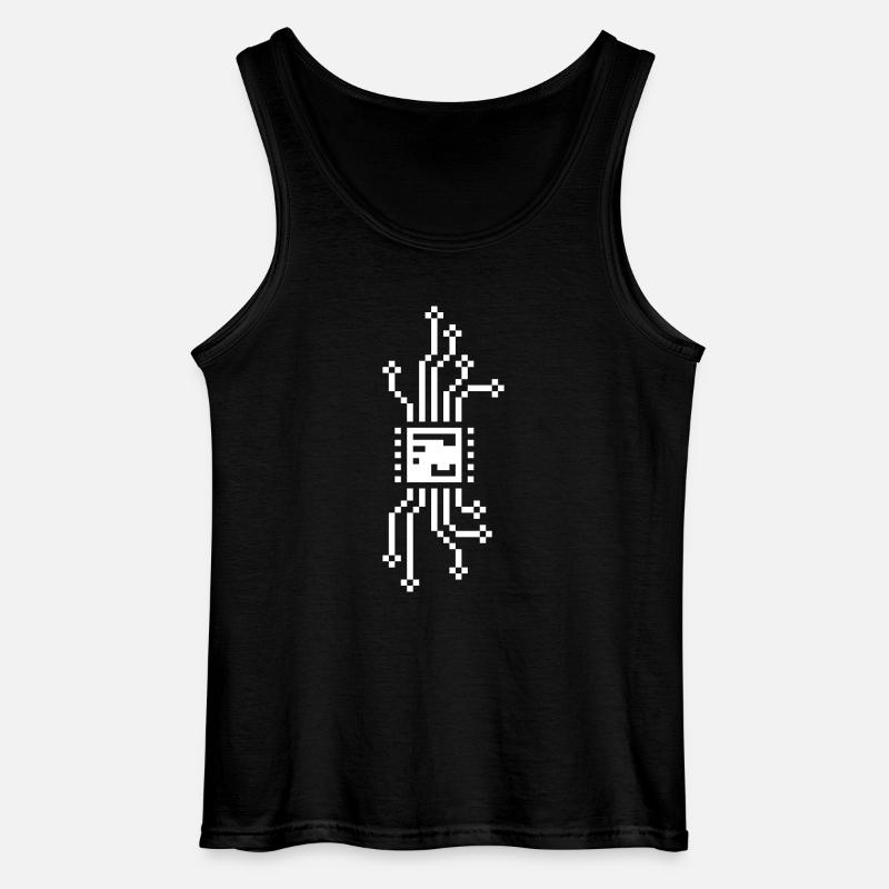 8bit cyber chip - Gildan Männer Tank Top - Schwarz