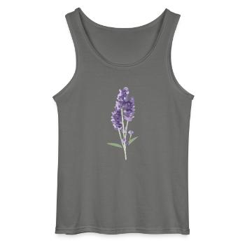 lavender - Gildan Men’s Tank Top - charcoal grey - Front - AI Model Male 185 dark (185cm)