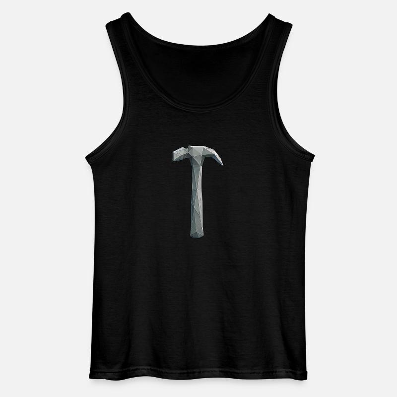 Low Poly Hammer - Handwerker Werkzeug - Gildan Männer Tank Top - Schwarz