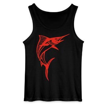 Roter Schwertfisch - Gildan Männer Tank Top - Schwarz - Vorne - AI Model Male 185 dark (185cm)