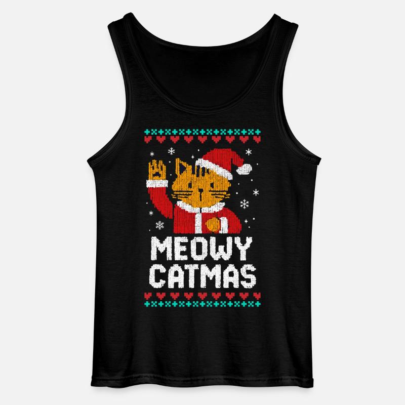 Meowy Catmas - Gildan Männer Tank Top - Schwarz