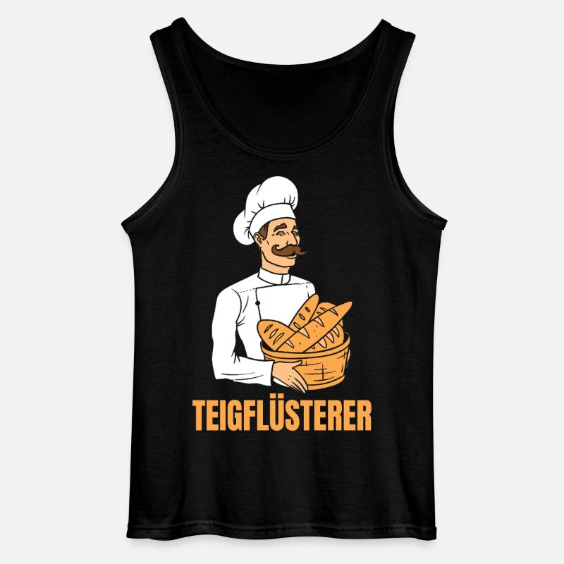 Bäcker Brotkorb Bäckermütze Teigflüsterer - Gildan Männer Tank Top - Schwarz