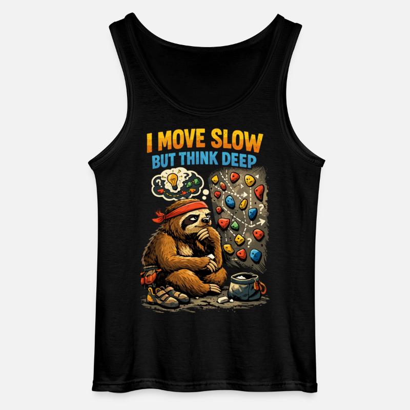 Faultier beim Bouldern – Comic Klettern Shirt - Gildan Männer Tank Top - Schwarz