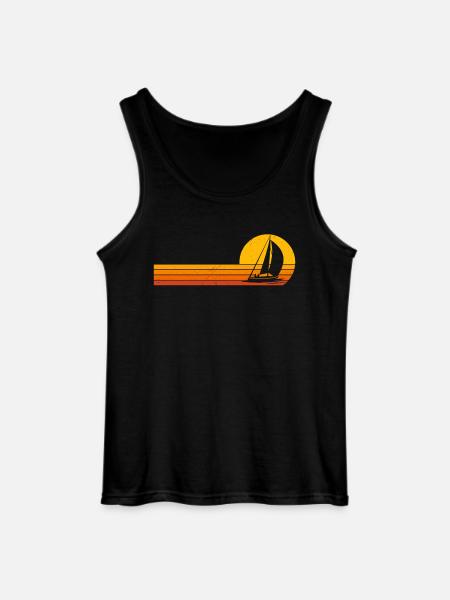 Sailor Sailboat Sunrise Sailing - Gildan Men’s Tank Top - black