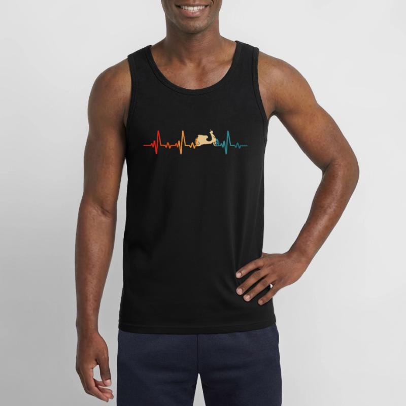 Motorroller retro rollerfahren scooter moped Gildan Männer Tank Top