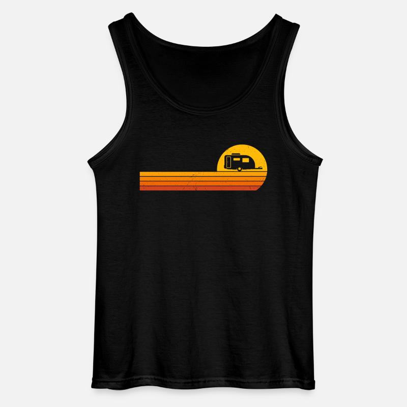 Caravan Sunrise Camping Caravan - Gildan Men’s Tank Top - black