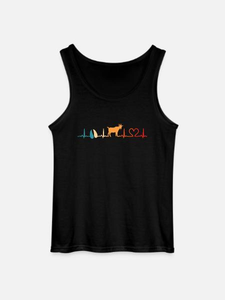Goat Retro Heartbeat Goats - Gildan Men’s Tank Top - black