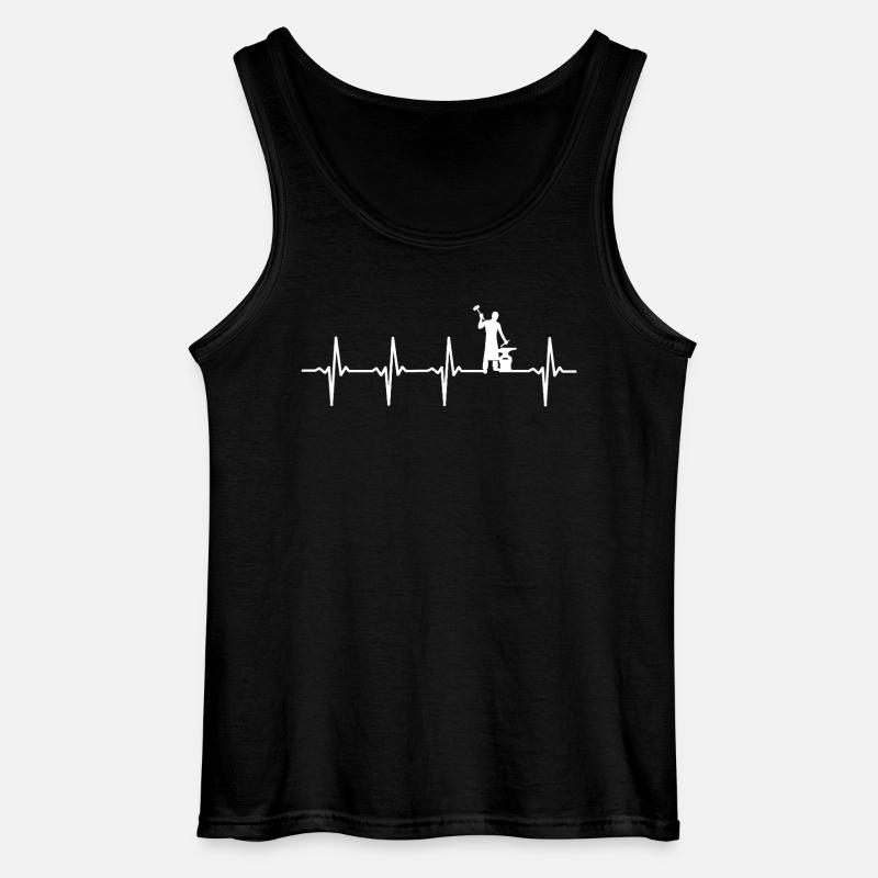 Blacksmith Heartbeat Blacksmith - Débardeur Gildan Homme - noir