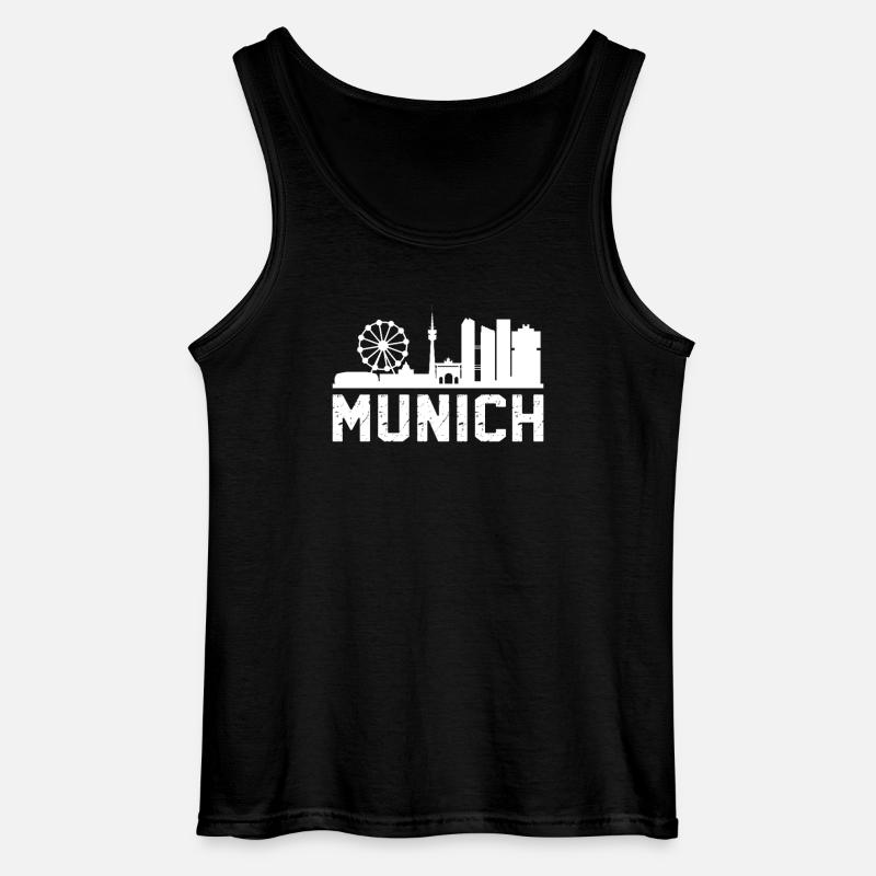 Munich Skyline - Gildan Men’s Tank Top - black