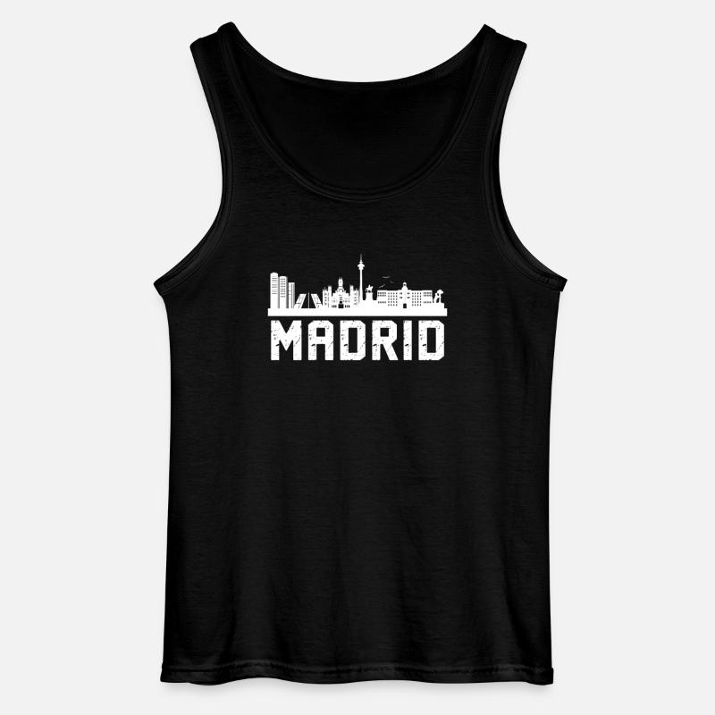 Madrid Skyline - Gildan Men’s Tank Top - black
