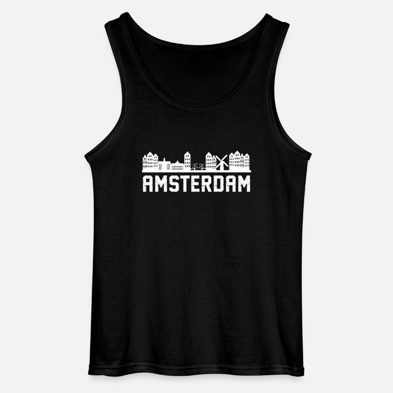 Amsterdam Skyline - Gildan Men’s Tank Top - black